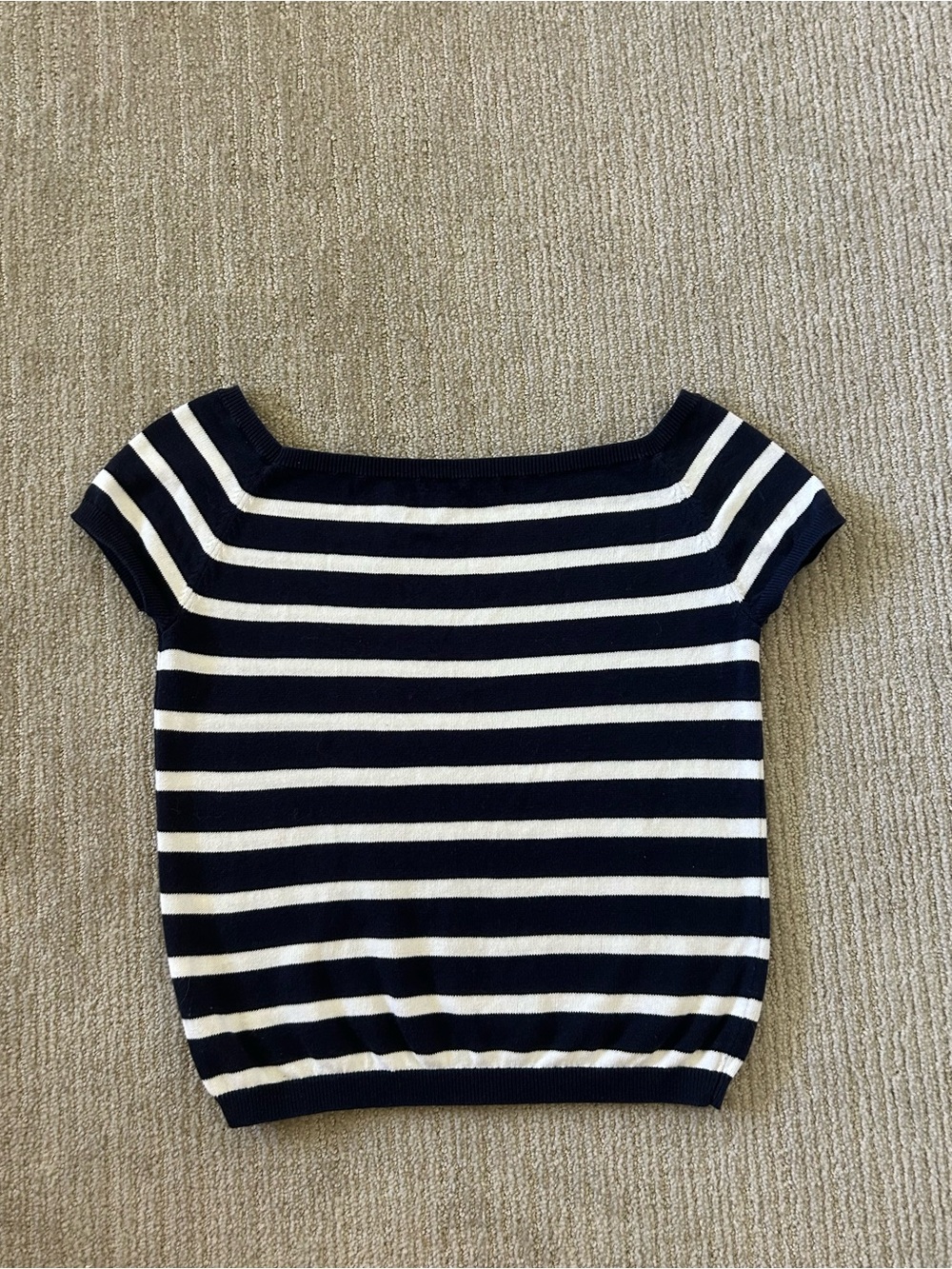 Bonnie Knit Striped Off the Shoulder Top Brandy Melville
